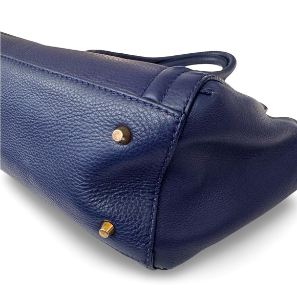 Gorgeous FURLA College Tote Italian Leather Navy Shoulder Bag - Picture 9 of 14